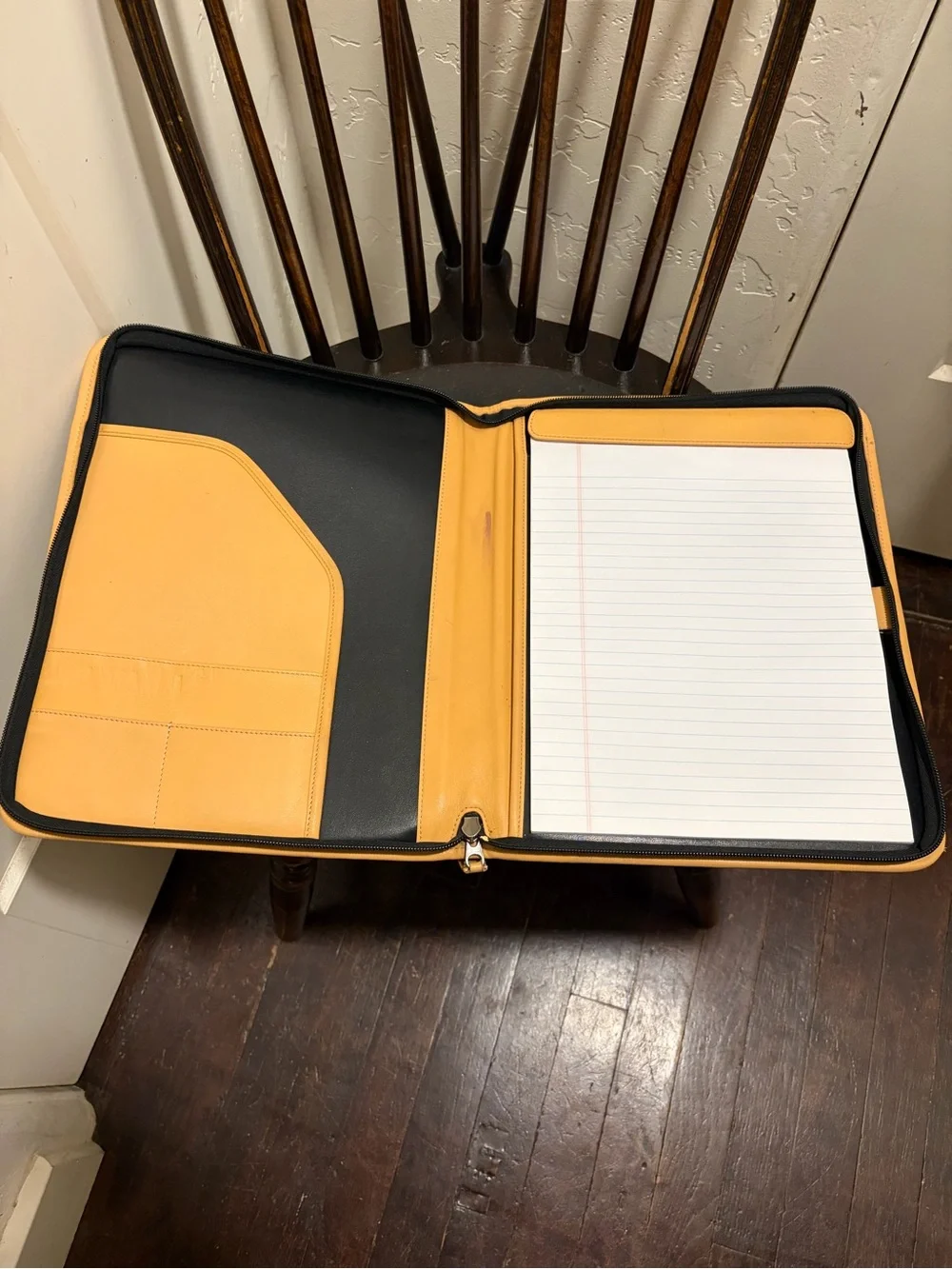 Levenger Leather Tan Briefcase/Laptop Case with Portfolio and zippered organizer